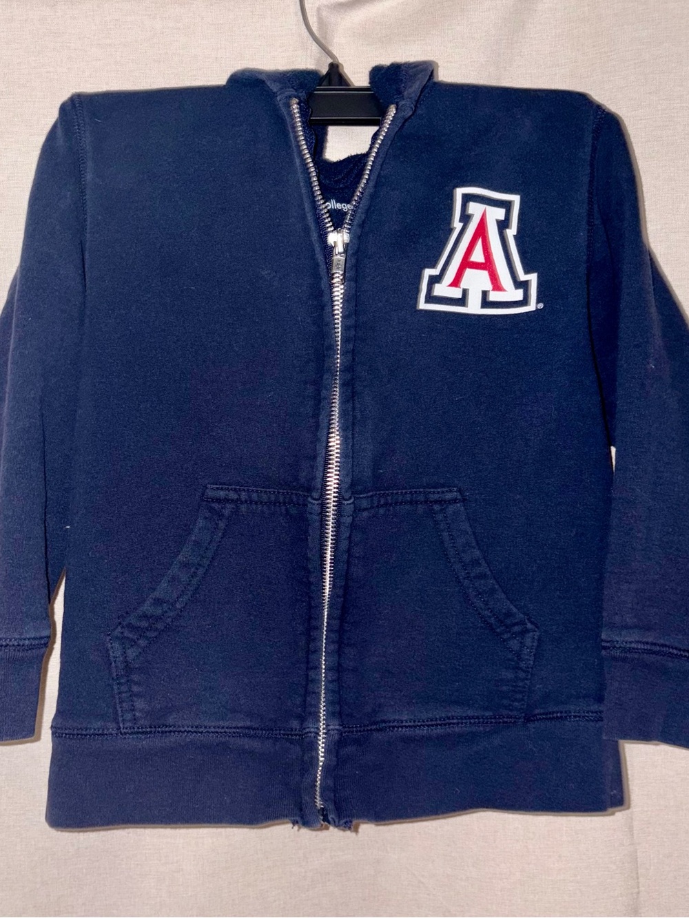 Arizona Wildcats Kids Zip Up Hoodie 5/6T Navy Blue U of A College Kids